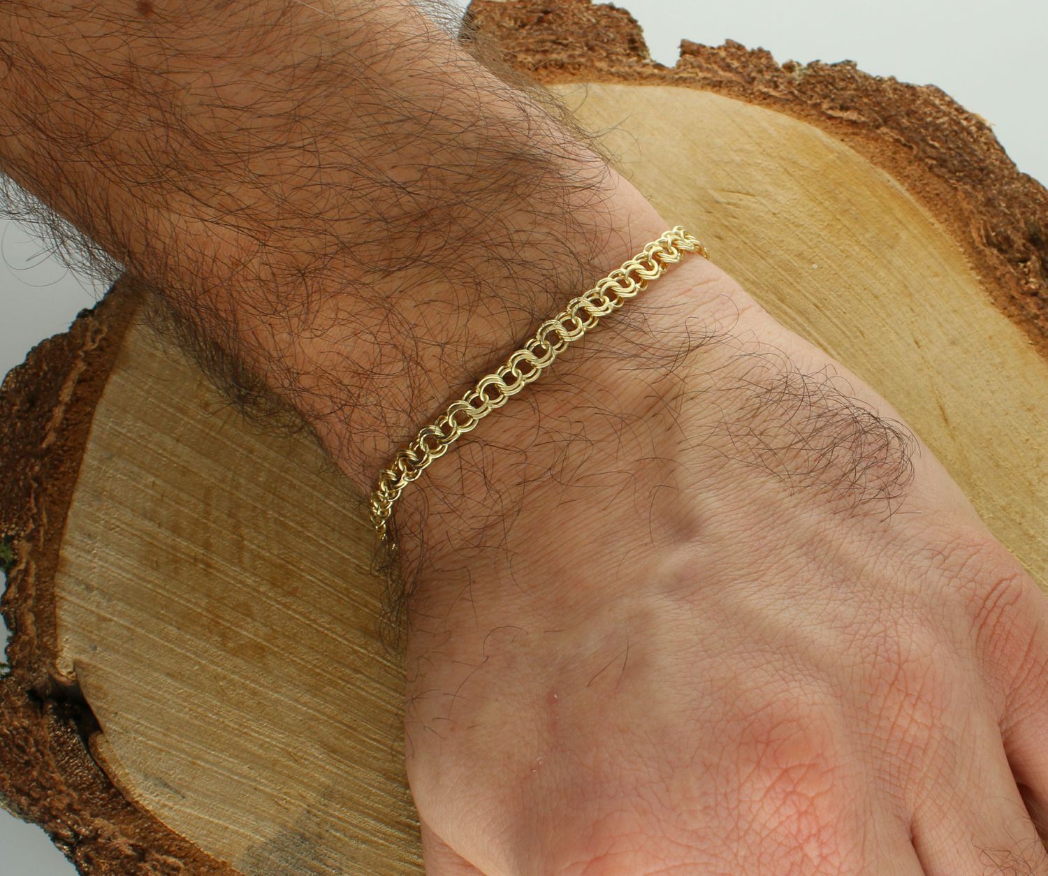 Srebrna bransoletka 925 pozłacana splot garibaldi 6 mm DIA-BRA-12527-925 6mm.jpg